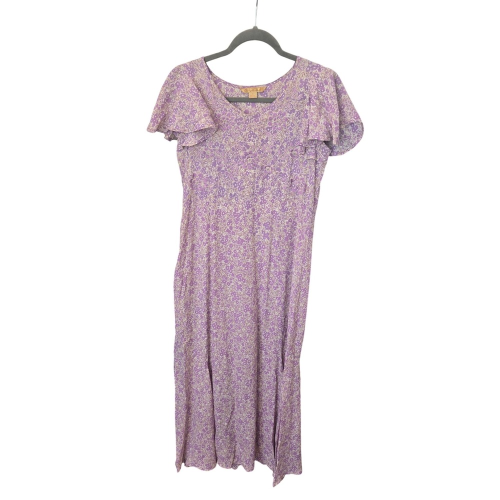 April Cornell Fairy Boho Dress Floral Flutter Sleeve Cottage Garden Party Small